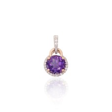 Gold Diamond and Amethyst Pendant “Magic of the Evening”
