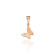 Gold Cubic Zirconia Pendant “Golden Butterfly”