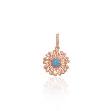 Gold Turquoise Pendant “Turquoise Flower”
