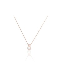 Gold Cubic Zirconia and Pearl Necklace “Galos”