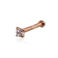 14K Red Gold Cubic Zirconia Nose Piercing “Junona III”