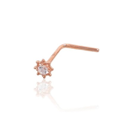 14K Red Gold Cubic Zirconia Belly Piercing “Juno Mini IV”