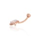 Gold Cubic Zirconia Belly Piercing “Juno Gold VII”