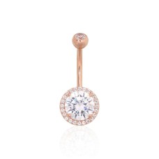Kuld nabapiercing tsirkoonidega „Juno Gold VII“
