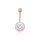 Gold Cubic Zirconia Belly Piercing “Juno Gold VII”