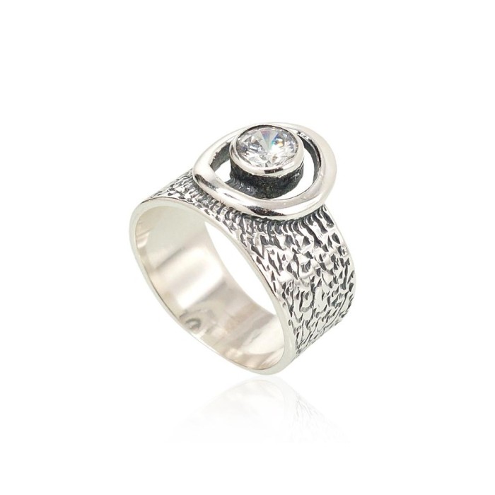 Sterling Silver Cubic Zirconia Ring “Orbit”