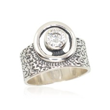 Sterling Silver Cubic Zirconia Ring “Orbit”