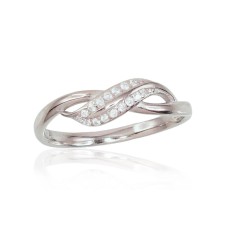 Sterling Silver Cubic Zirconia Ring “Crystal Wave”