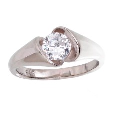 Sterling Silver Cubic Zirconia Ring “Rotunda”
