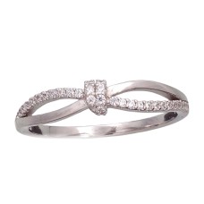 Sterling Silver Cubic Zirconia Ring “Crystal Knot”