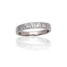 Sterling Silver Cubic Zirconia Ring “Domino II”