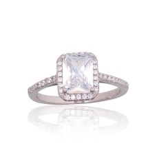 Sterling Silver Cubic Zirconia Ring “Lourdes II”