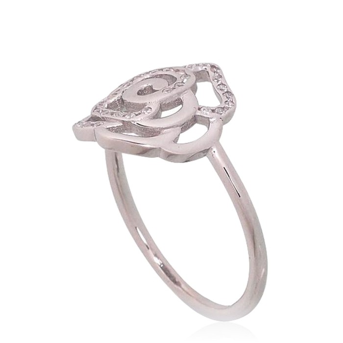 Hõbesõrmus tsirkoonidega „Rose III“