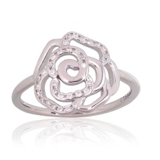 Sterling Silver Cubic Zirconia Ring “Rose III”