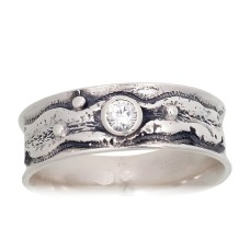 Sterling Silver Cubic Zirconia Ring “Twilight Vow”