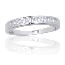 Sterling Silver Cubic Zirconia Ring “Domino III”