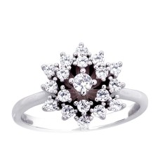 Sterling Silver Cubic Zirconia Ring “Frozen Light III”