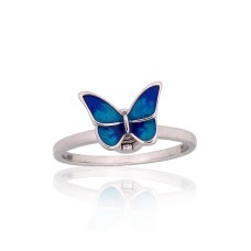 Sterling Silver Enamel Ring “Butterfly Waltz”