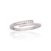 Sterling Silver Cubic Zirconia Ring “Crystal Path VI”