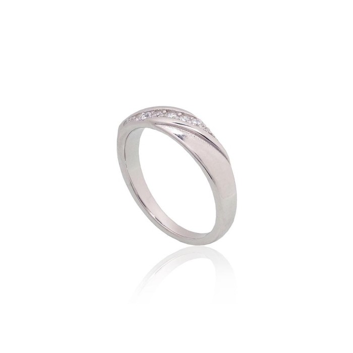 Sterling Silver Cubic Zirconia Ring “Crystal Path VIII”