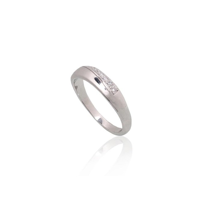 Sterling Silver Cubic Zirconia Ring “Crystal Path IX”