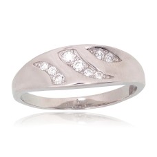 Sterling Silver Cubic Zirconia Ring “Crystal Path XII”