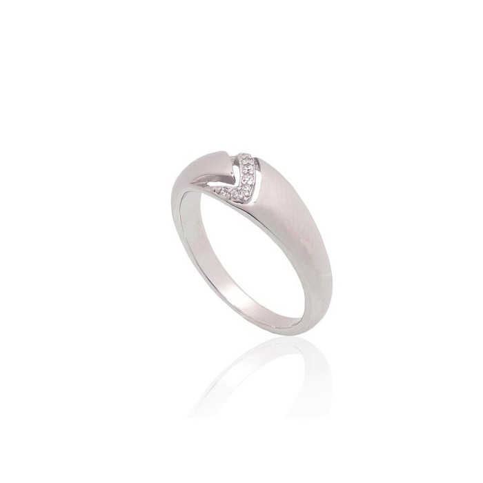 Sterling Silver Cubic Zirconia Ring “Crystal Path V”