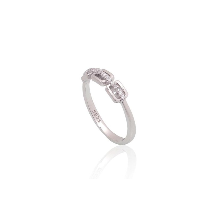 Sterling Silver Cubic Zirconia Ring “Crystal Geometry”