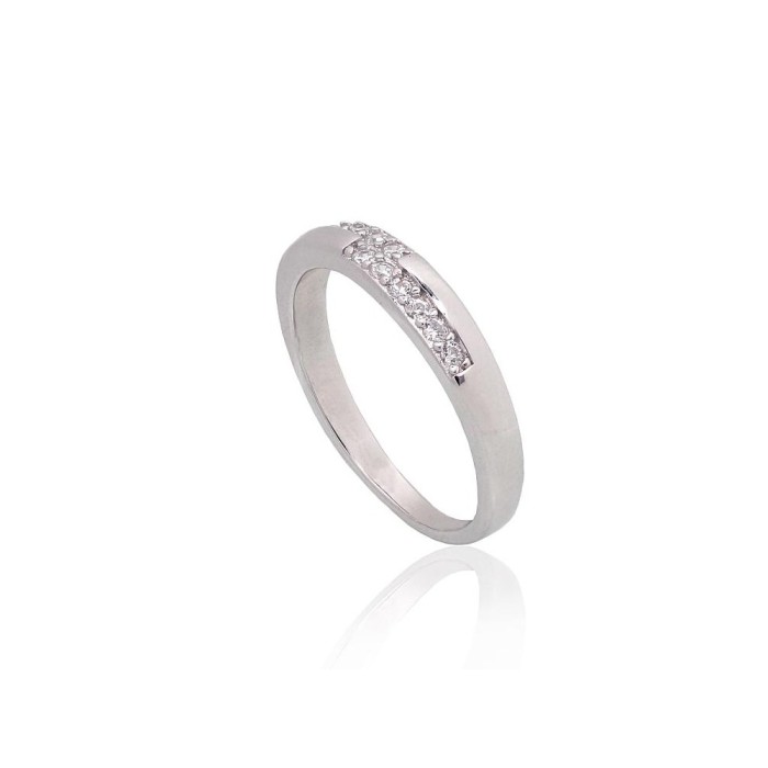Sterling Silver Cubic Zirconia Ring “Crystal Path VII”