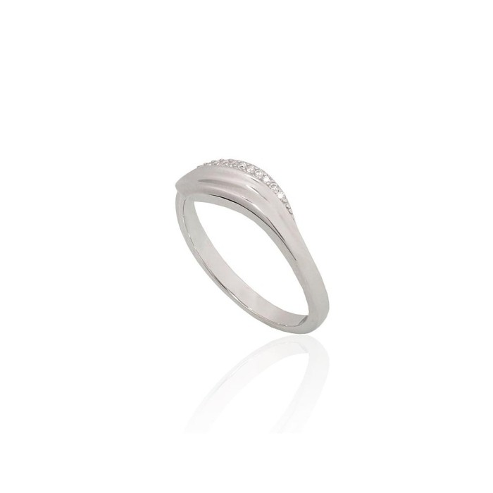 Sterling Silver Cubic Zirconia Ring “Crystal Path III”