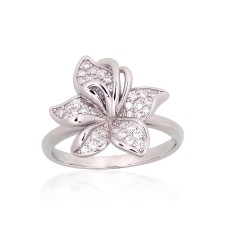 Hõbesõrmus tsirkoonidega „Flower II“