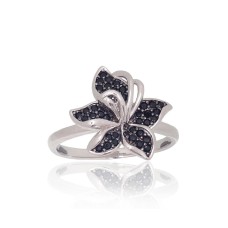 Sterling Silver Cubic Zirconia Ring “Frost Petal”
