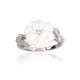 Sterling Silver Cubic Zirconia and Mother of Pearl Ring “Moonlit Petal”