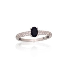Sterling Silver Cubic Zirconia Ring “Evening Star”