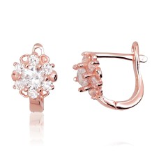 925 Sterling Silver Cubic Zirconia Earrings “Stone Flower XIII”
