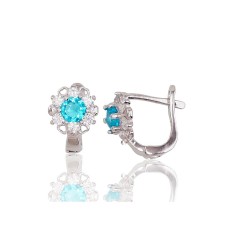 925 Sterling Silver Cubic Zirconia Earrings “Petal Waltz II”