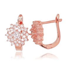 925 Sterling Silver Cubic Zirconia Earrings “Radiant Bloom II”