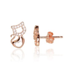 Children's 925 Sterling Silver Cubic Zirconia Earrings “Cat VI”