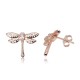 Sterling Silver Cubic Zirconia Stud Earrings “Golden Butterfly III”