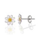 Children's Sterling Silver Enamel Stud Earrings “Romashka”