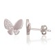 Children's Sterling Silver Cubic Zirconia Stud Earrings “Butterflies”