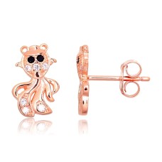 Sterling Silver Cubic Zirconia Stud Earrings “Goldfish”