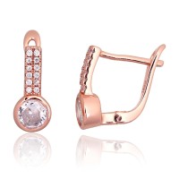 Серебряные серьги 925 пробы с цирконами «Колоннада»