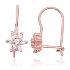 925 Sterling Silver Cubic Zirconia Earrings “Stone Flower XIV”