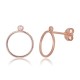Sterling Silver Cubic Zirconia Stud Earrings “Stardust Circle”