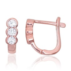 925 Sterling Silver Cubic Zirconia Earrings “Trio of Light”