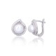 925 Sterling Silver Cubic Zirconia and Pearl Earrings “Pearl Muse V”