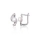 925 Sterling Silver Cubic Zirconia and Pearl Earrings “Moonwave”