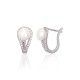 925 Sterling Silver Cubic Zirconia and Pearl Earrings “Pearl Muse IV”