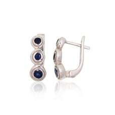 925 Sterling Silver Sapphire Earrings “Louise”